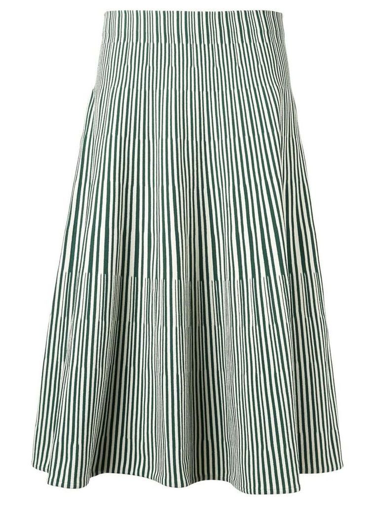 Cédric Charlier striped A-line skirt - Green