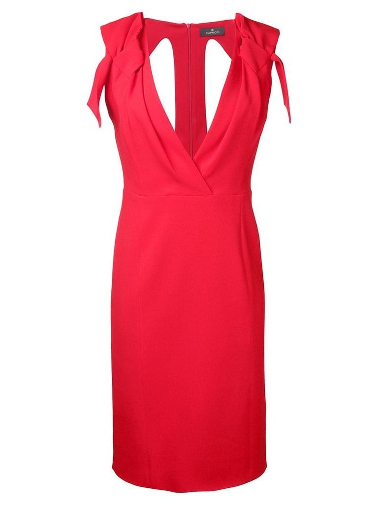 Capucci sleeveless fitted dress - Red