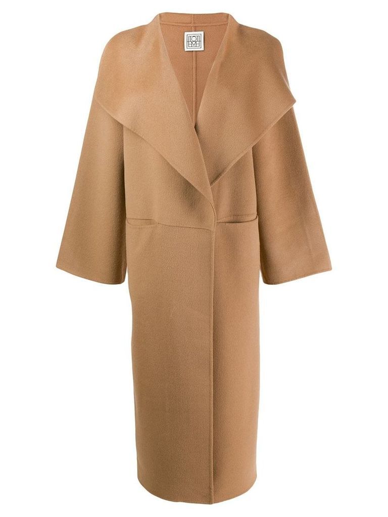 Toteme oversized collar coat - Brown
