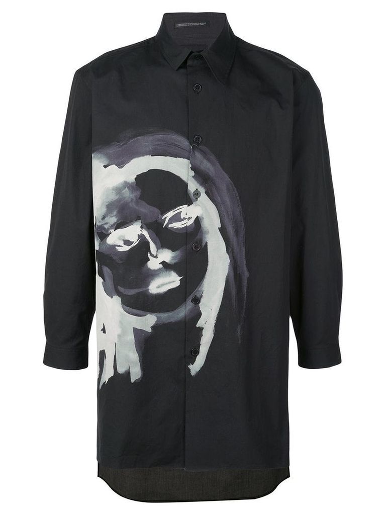 Yohji Yamamoto face print shirt - Black