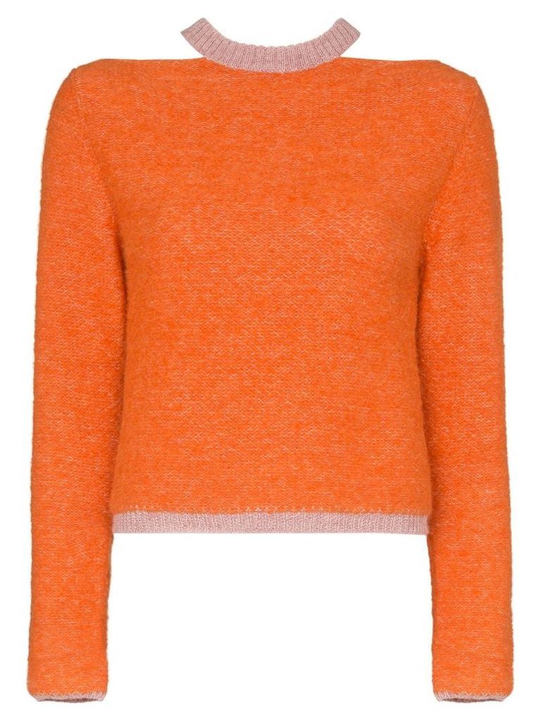 Eckhaus Latta knitted slim jumper - ORANGE