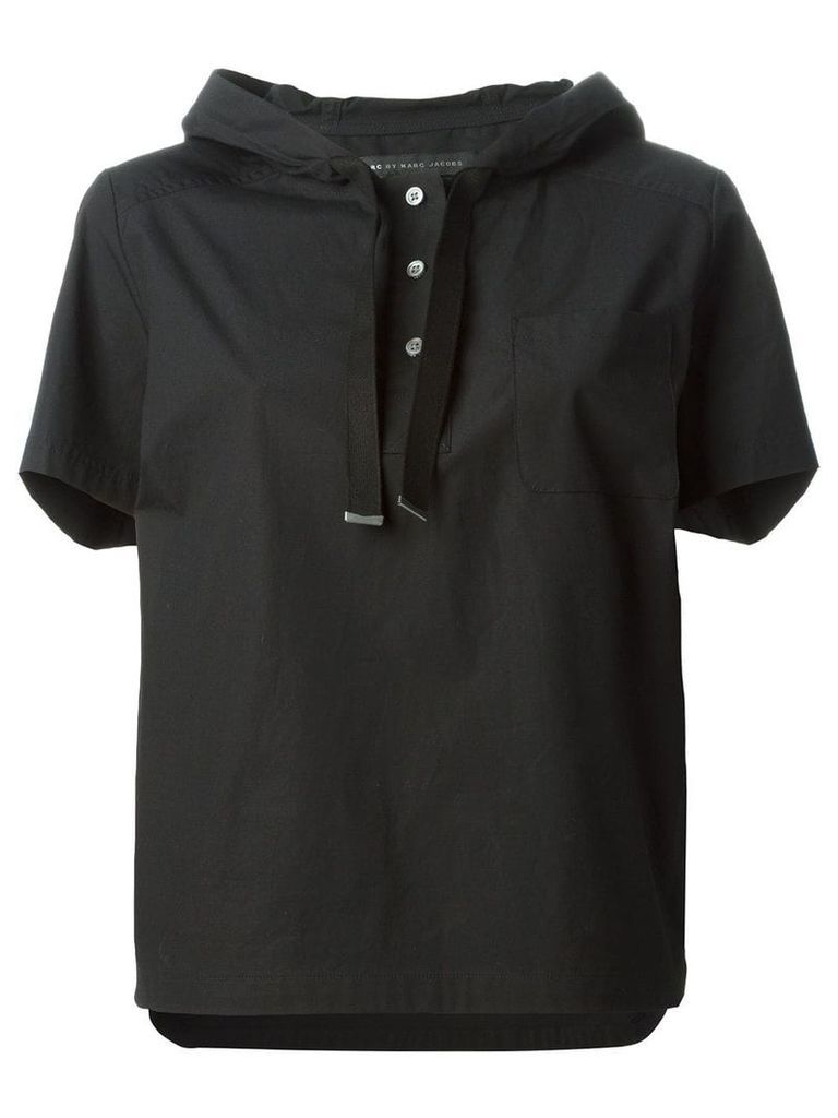 Marc By Marc Jacobs hooded boxy T-shirt - Black