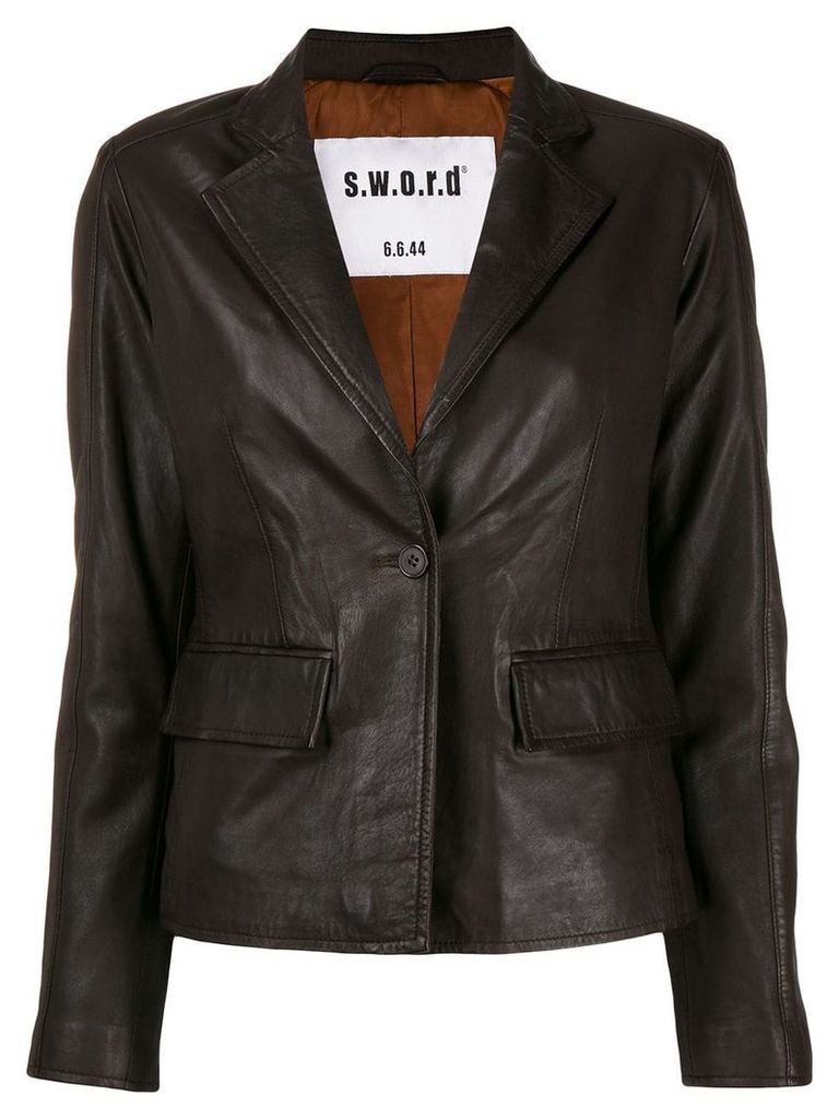 S.W.O.R.D 6.6.44 leather blazer style jacket - Brown