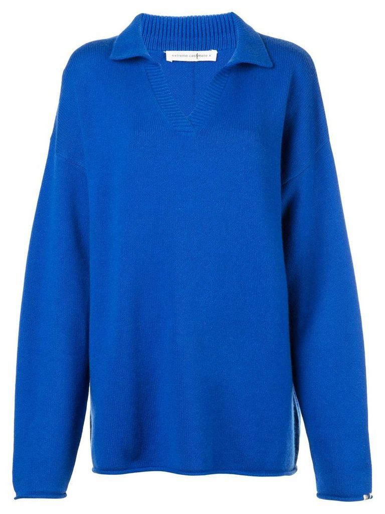 Extreme Cashmere open collar sweater - Blue