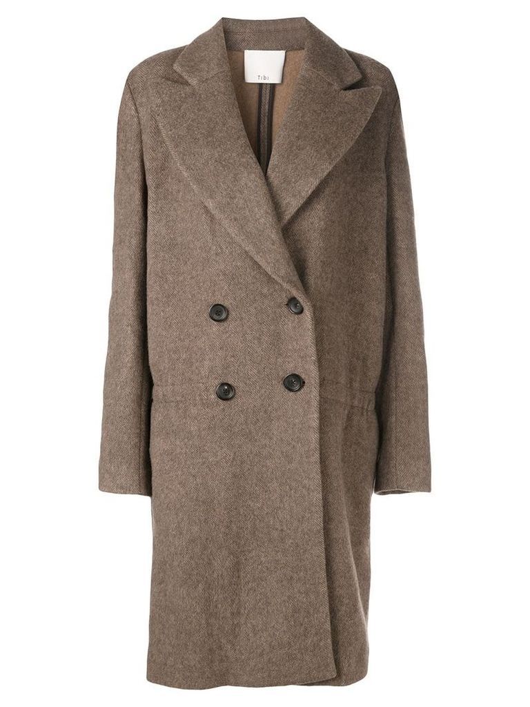 Tibi double breasted coat - Brown