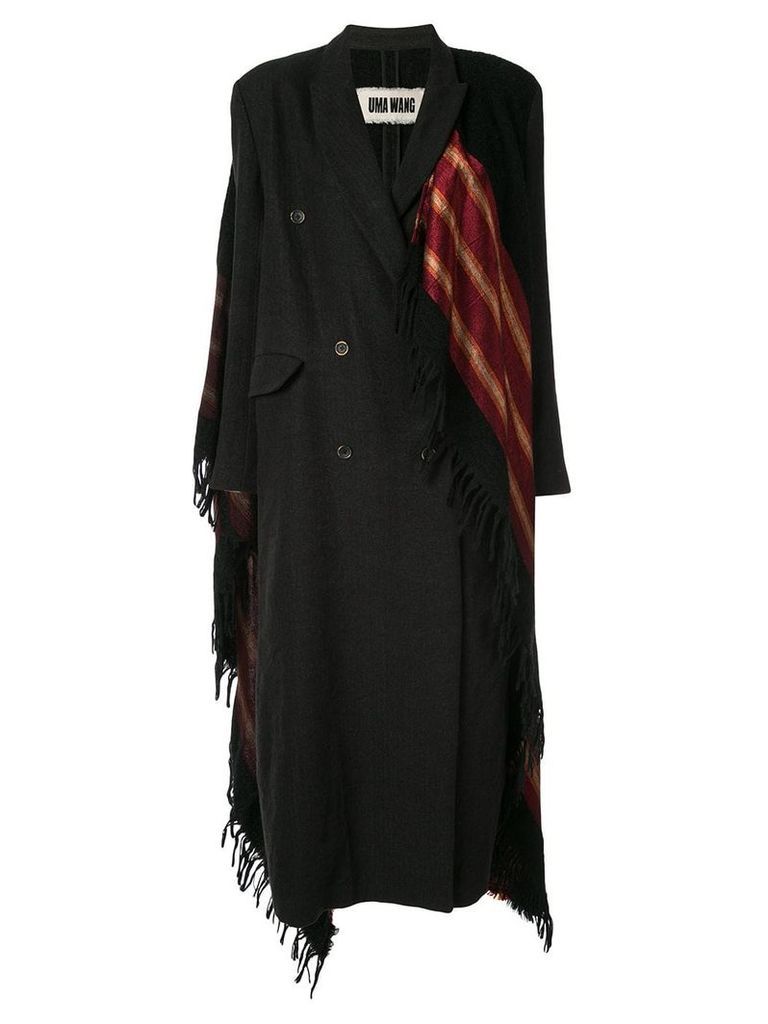 Uma Wang double-breasted scarf coat - Black