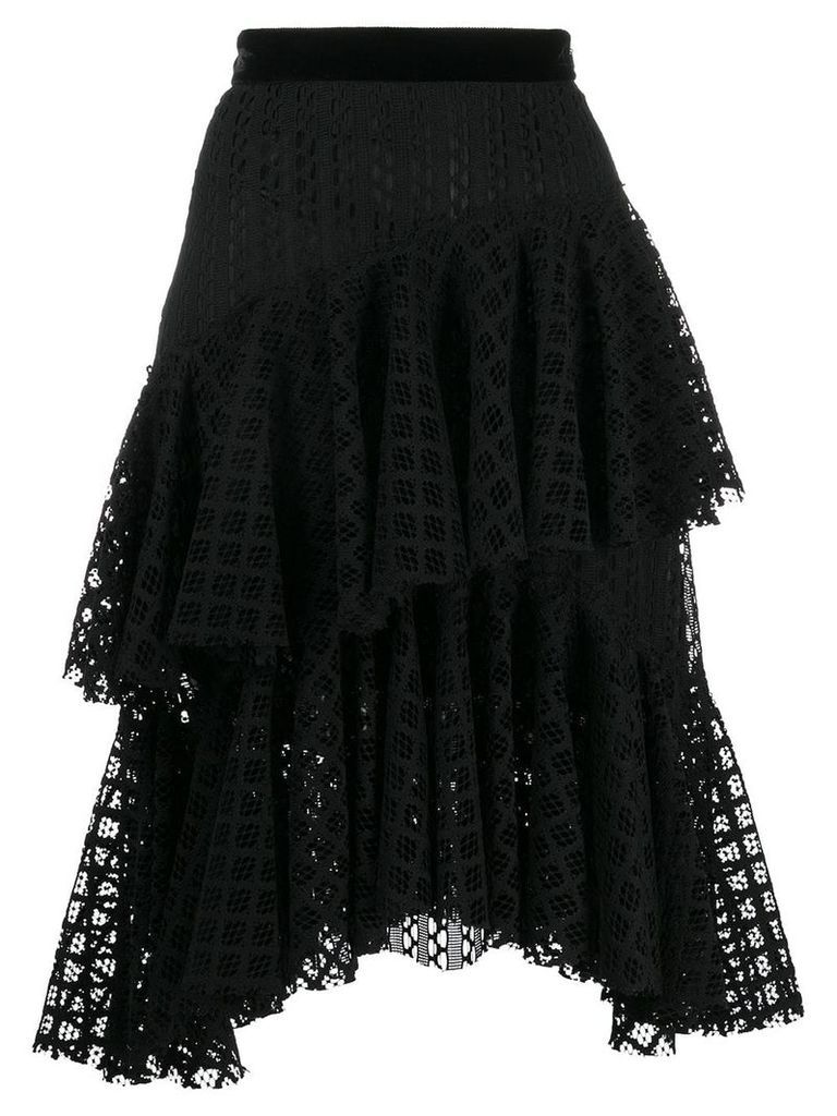 Philosophy Di Lorenzo Serafini tiered lace midi skirt - Black