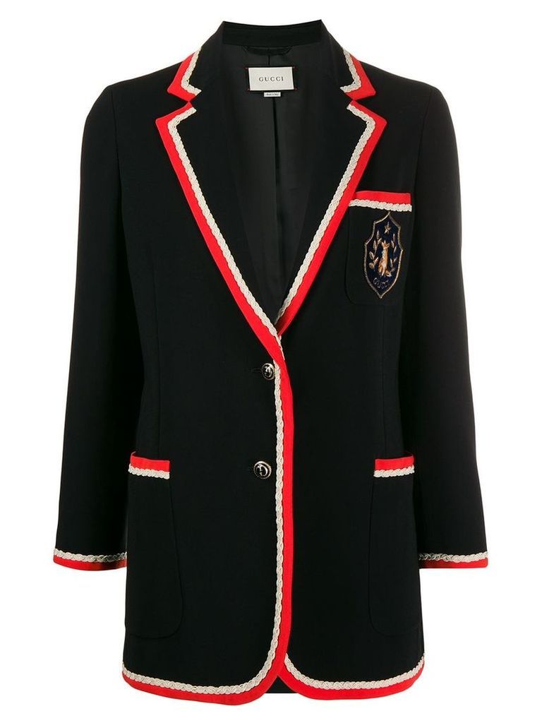 Gucci contrast trim blazer jacket - Black