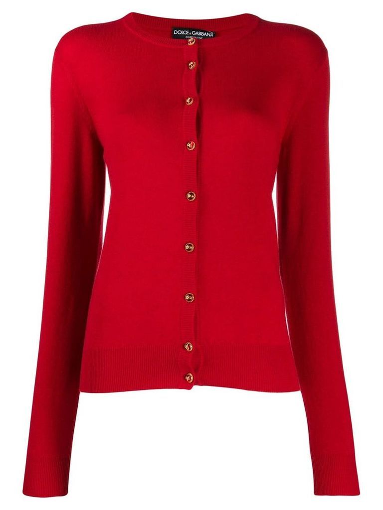 Dolce & Gabbana logo button up cardigan - Red