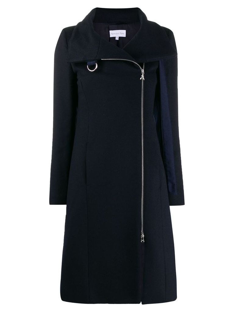 Patrizia Pepe D-ring detail fitted coat - Blue