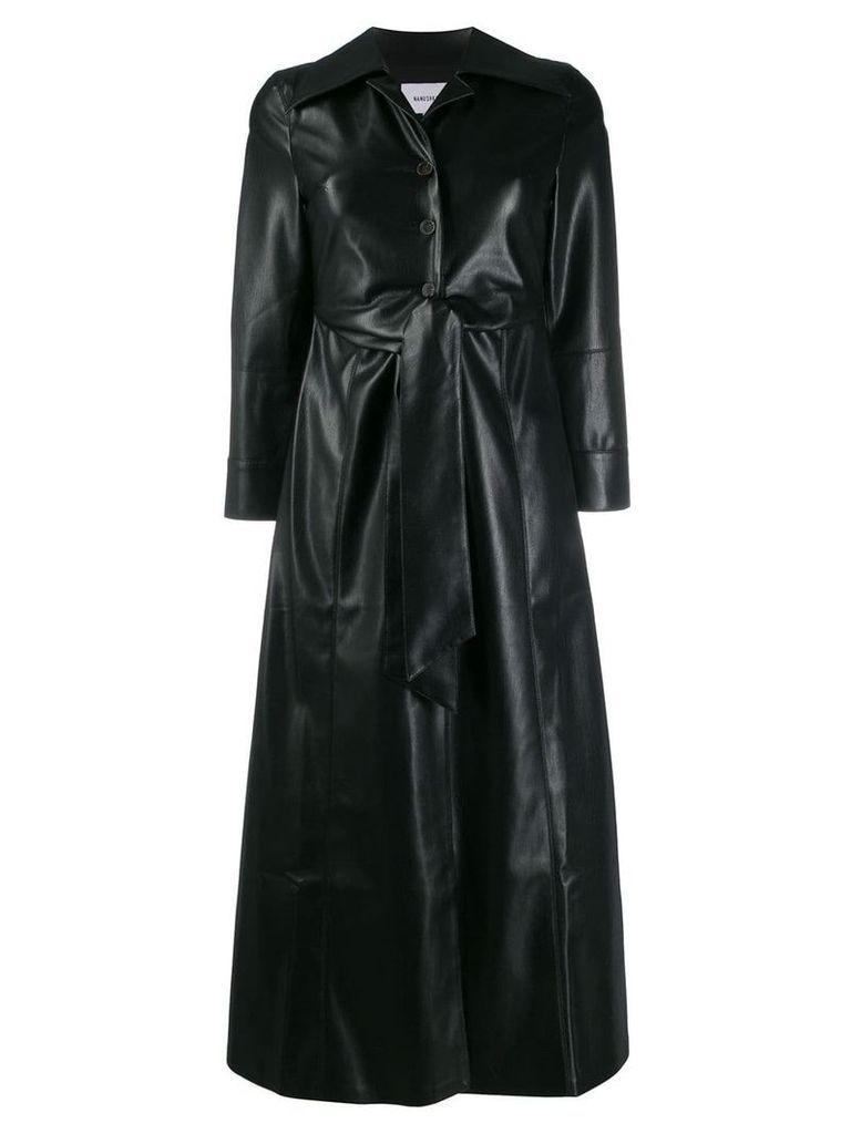 Nanushka Tarot vegan leather tie-front dress - Black