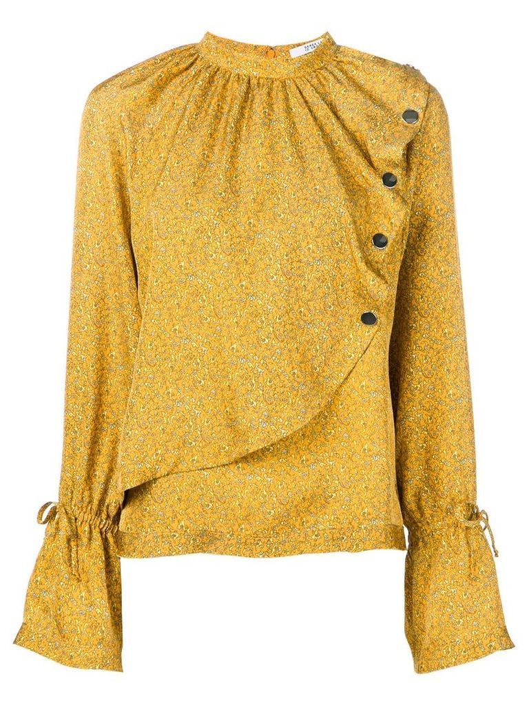 Derek Lam 10 Crosby mini paisley asymmetric blouse - Yellow