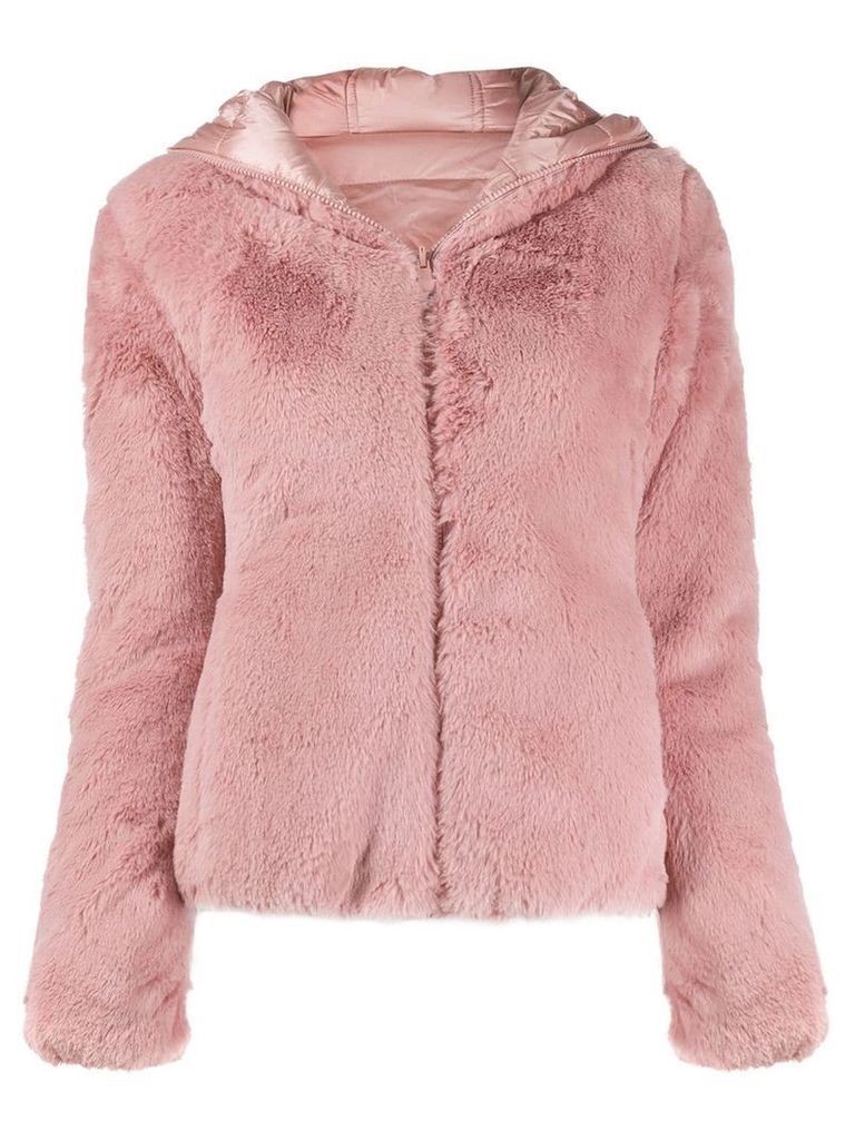 Save The Duck faux fur hooded jacket - PINK