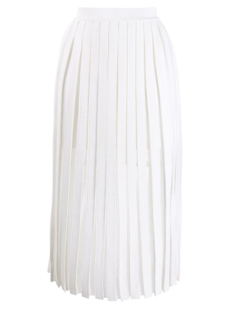 Balmain pleated midi skirt - White