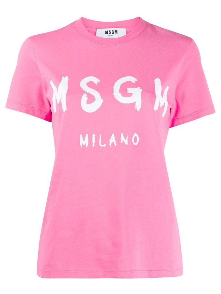 MSGM logo print T-shirt - PINK
