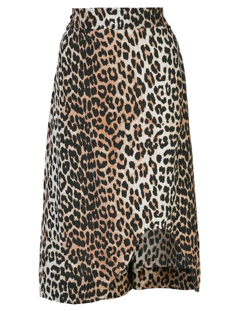 GANNI leopard print skirt - Brown