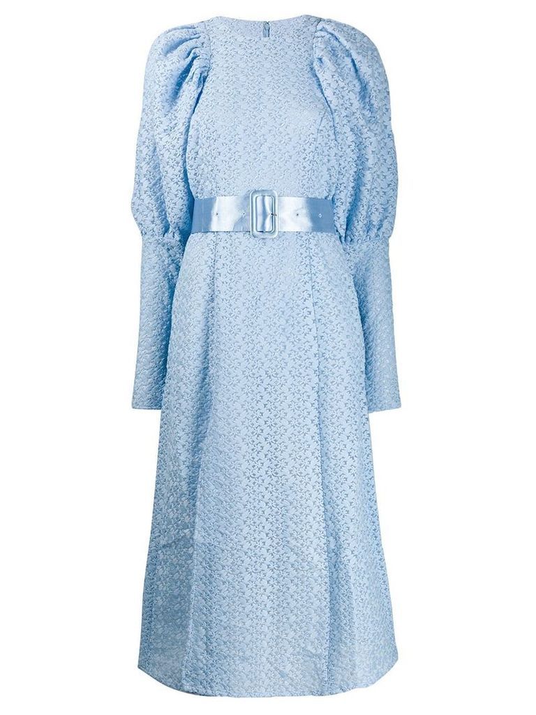 ROTATE puffer-sleeve lace dress - Blue