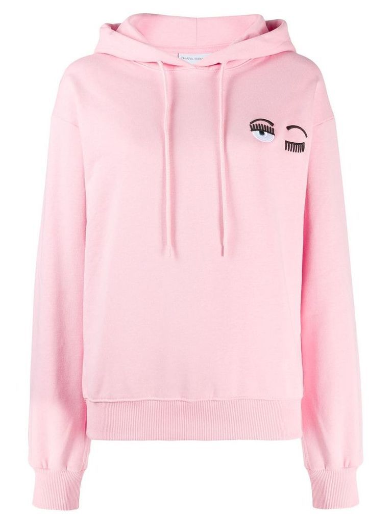 Chiara Ferragni embroidered eyelash hoodie - Pink