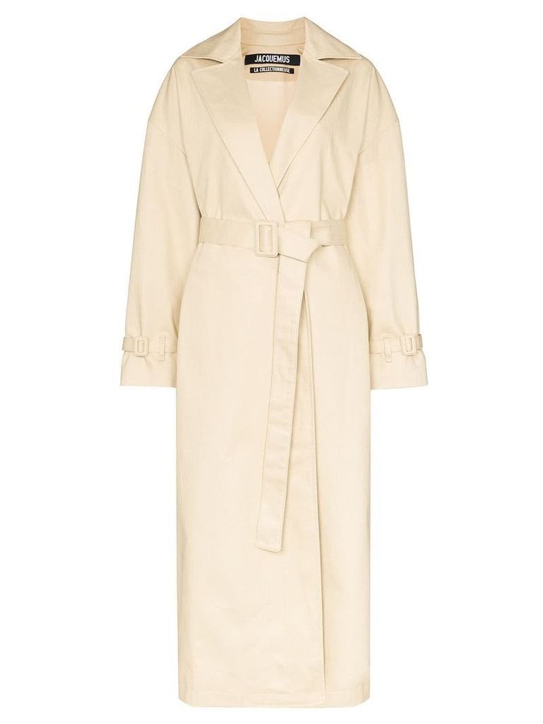 Jacquemus single-breasted trench coat - NEUTRALS