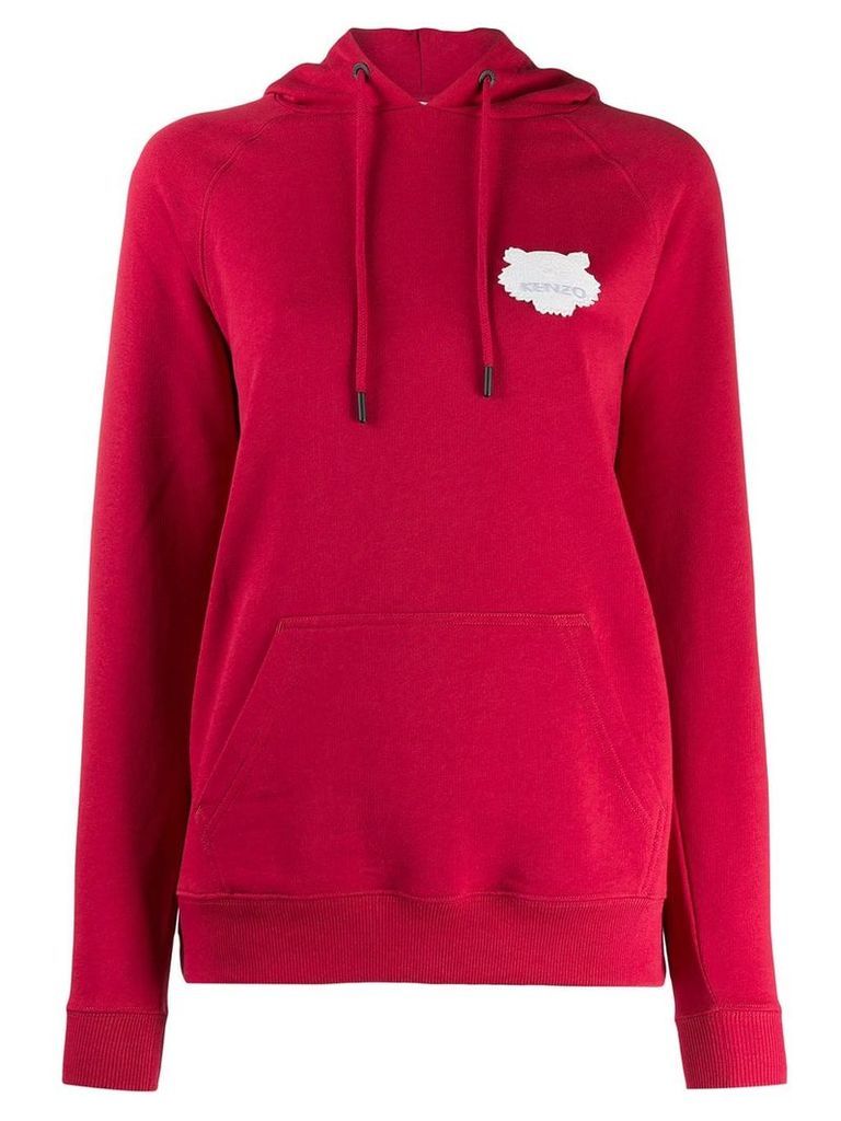 Kenzo tiger patch hoodie - Red