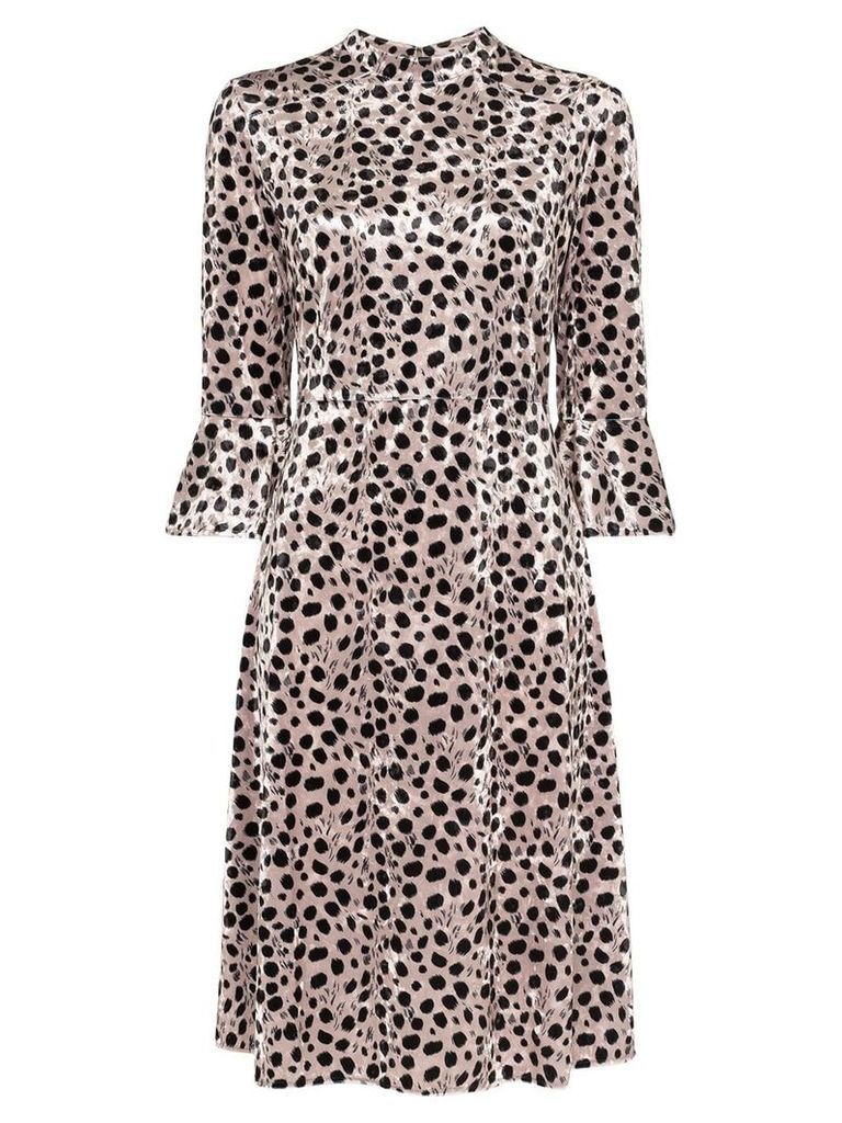 HVN Ashley leopard print midi dress - Black