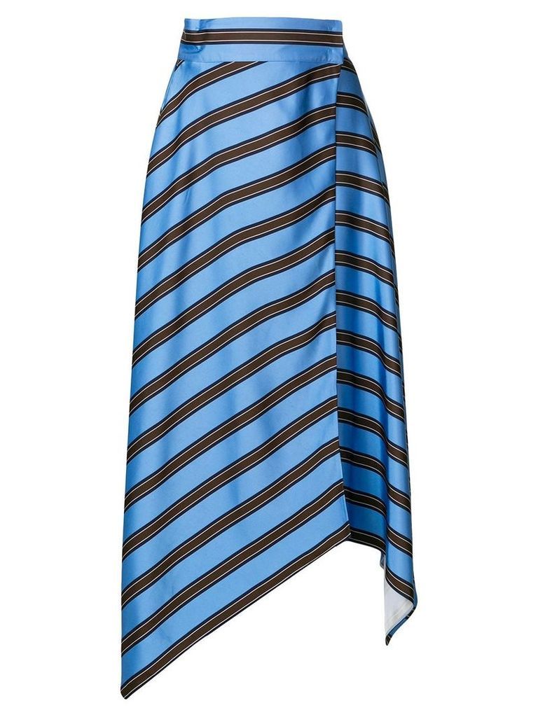 Fendi asymmetrical hemmed striped skirt - Blue