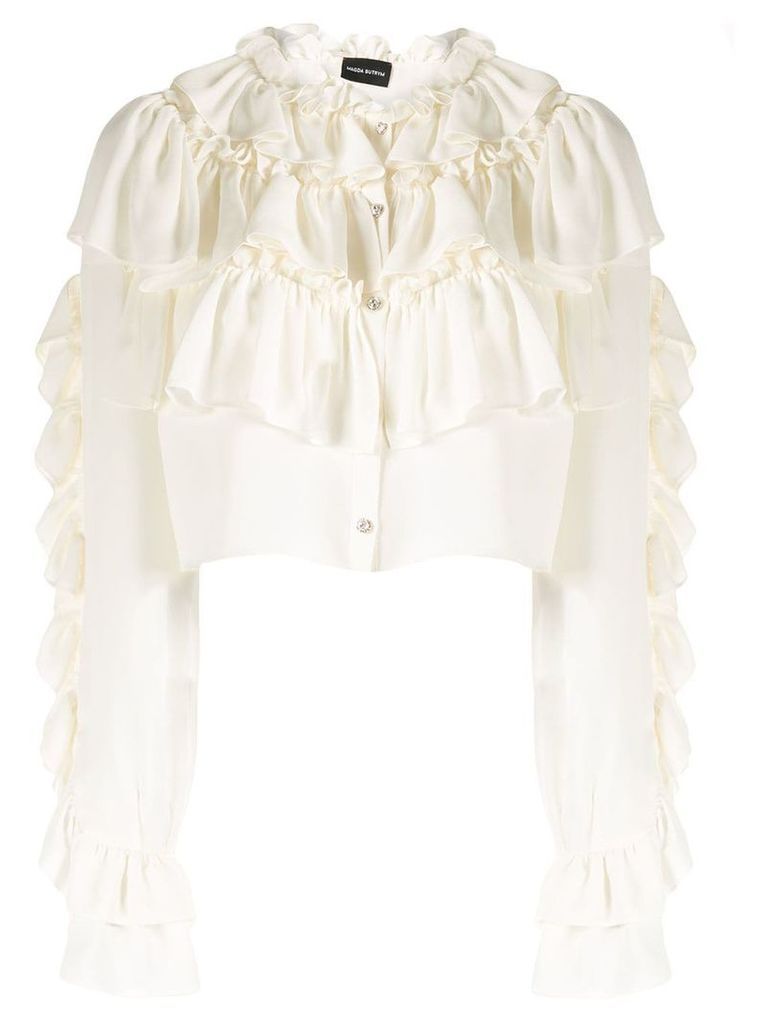 Magda Butrym new romantic cropped blouse - White