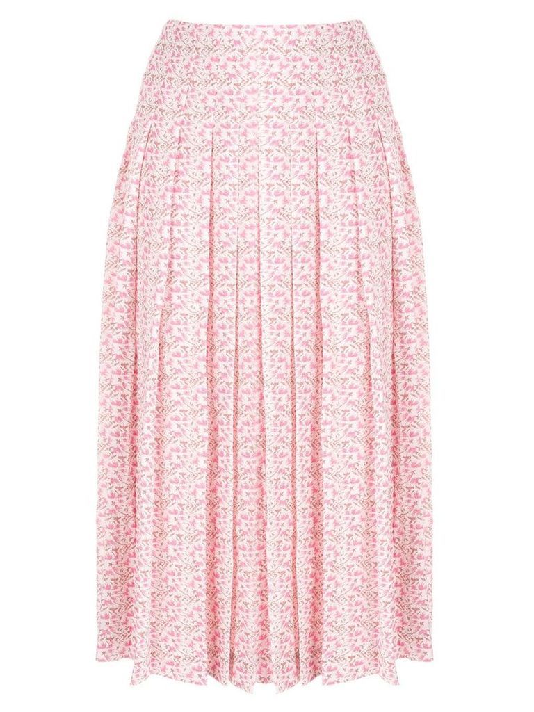 Victoria Beckham pleated jacquard skirt - PINK