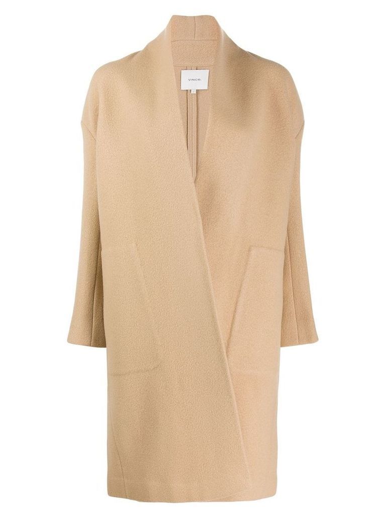 Vince textured single-breasted coat - NEUTRALS