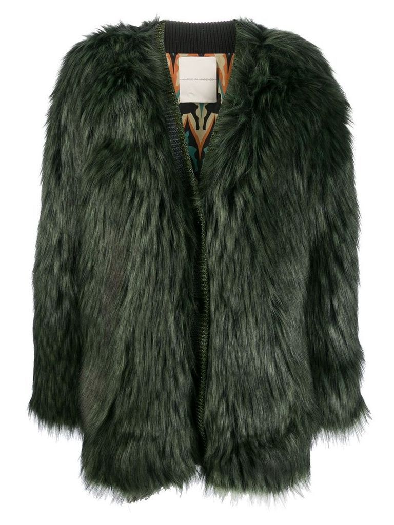 Marco De Vincenzo faux fur coat - Green