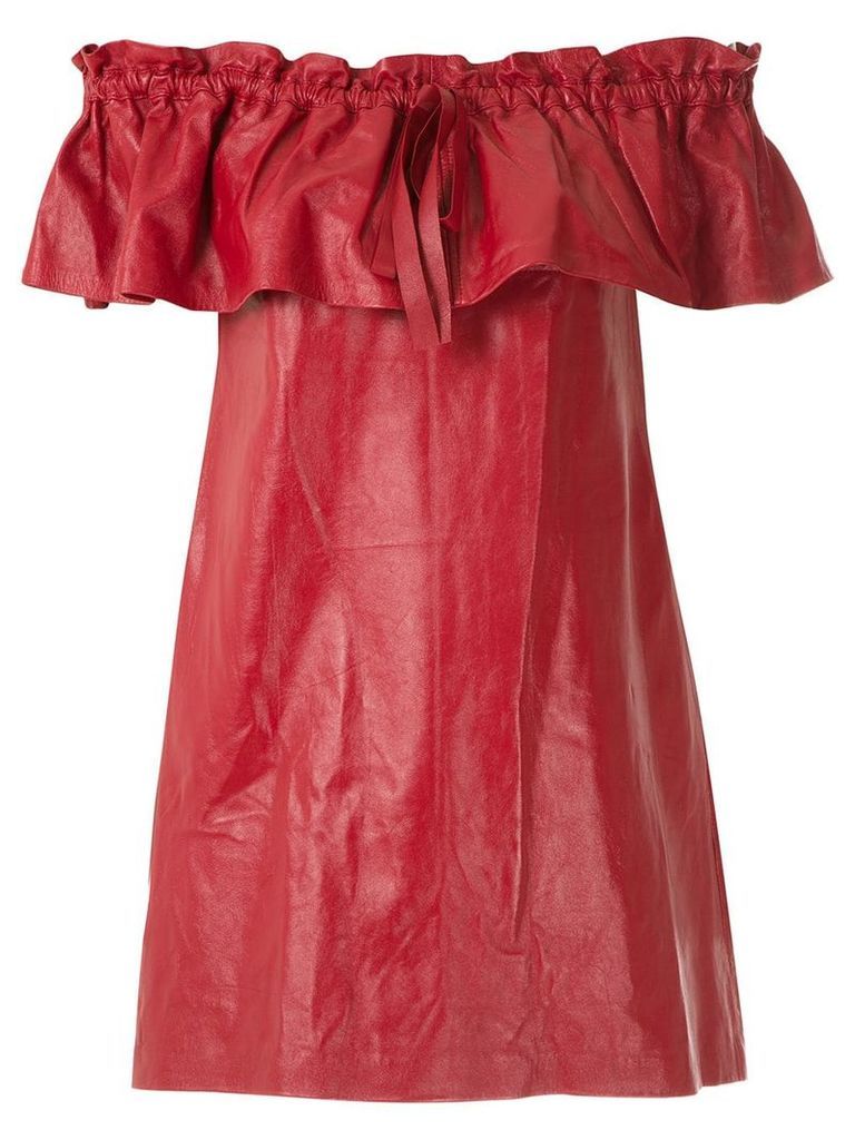Andrea Bogosian leather short dress - Red