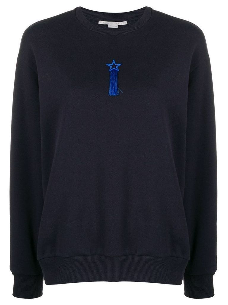 Stella McCartney tasselled embroidered star sweatshirt - Blue