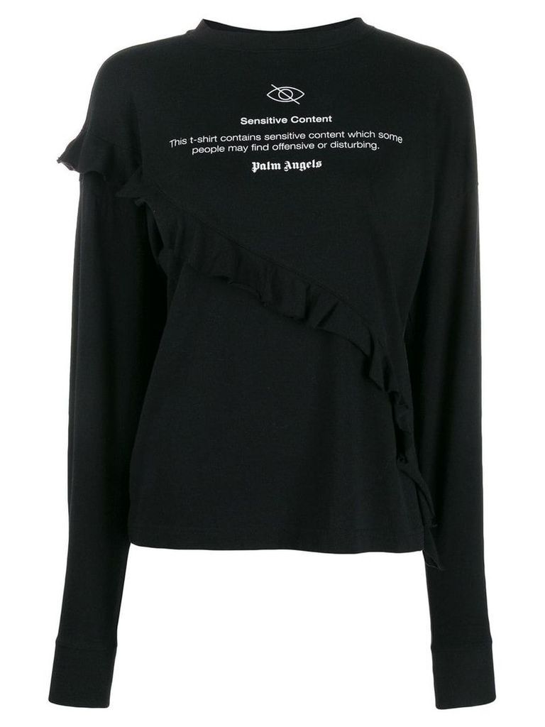 Palm Angels ruffled sweatshirt - Black