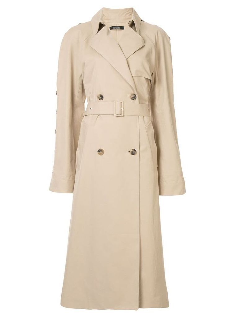 Rokh button sleeve trench coat - NEUTRALS