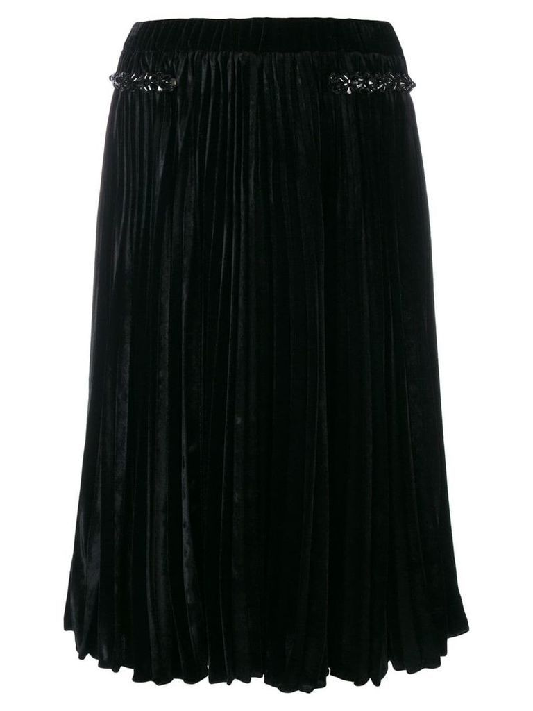 Nº21 crystal-embellished pleated skirt - Black