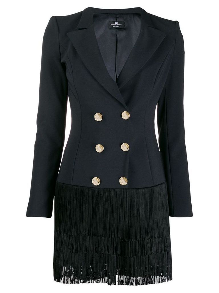 Elisabetta Franchi fringed blazer dress - Black