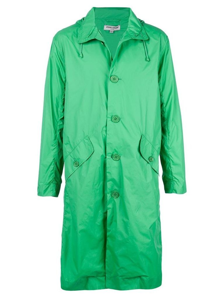 Opening Ceremony hooded trench coat - Green