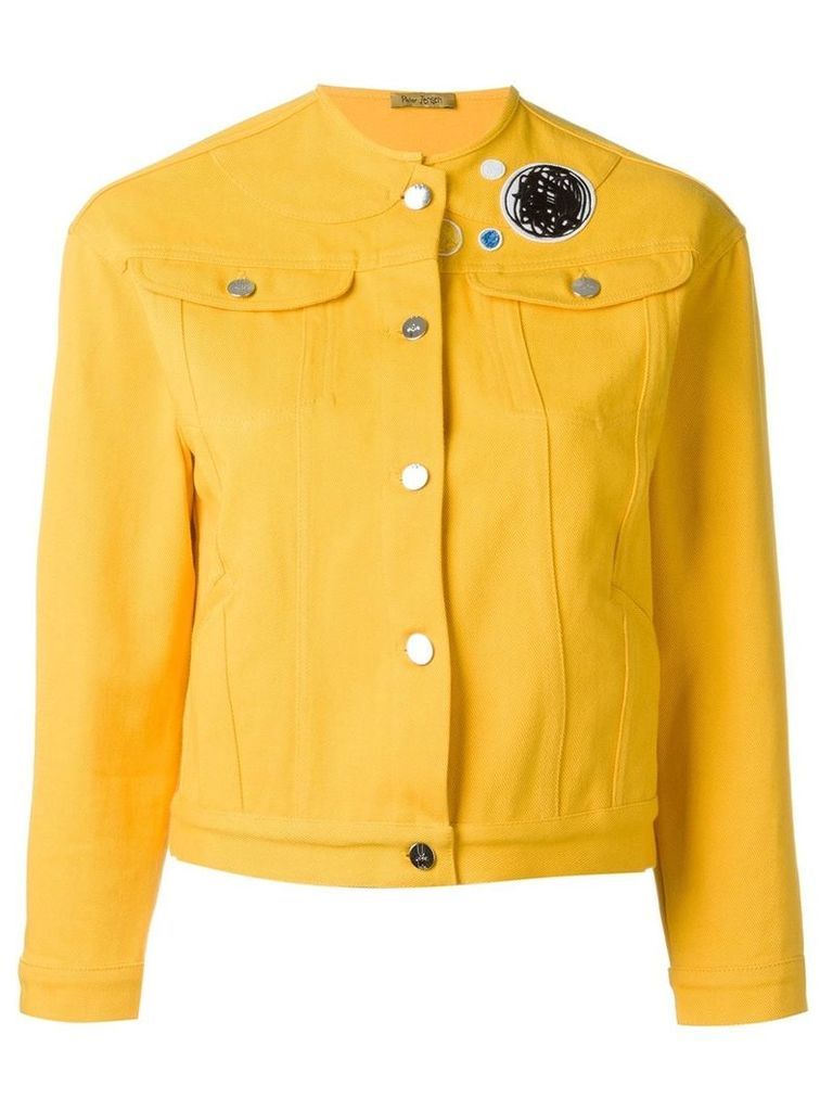 Peter Jensen collarless denim jacket - Yellow