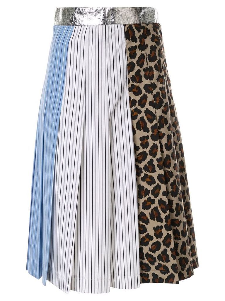 MSGM paneled pleated skirt - Multicolour