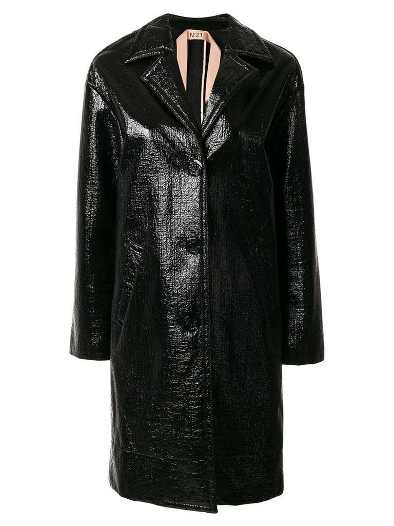 Nº21 coated patent coat - Black