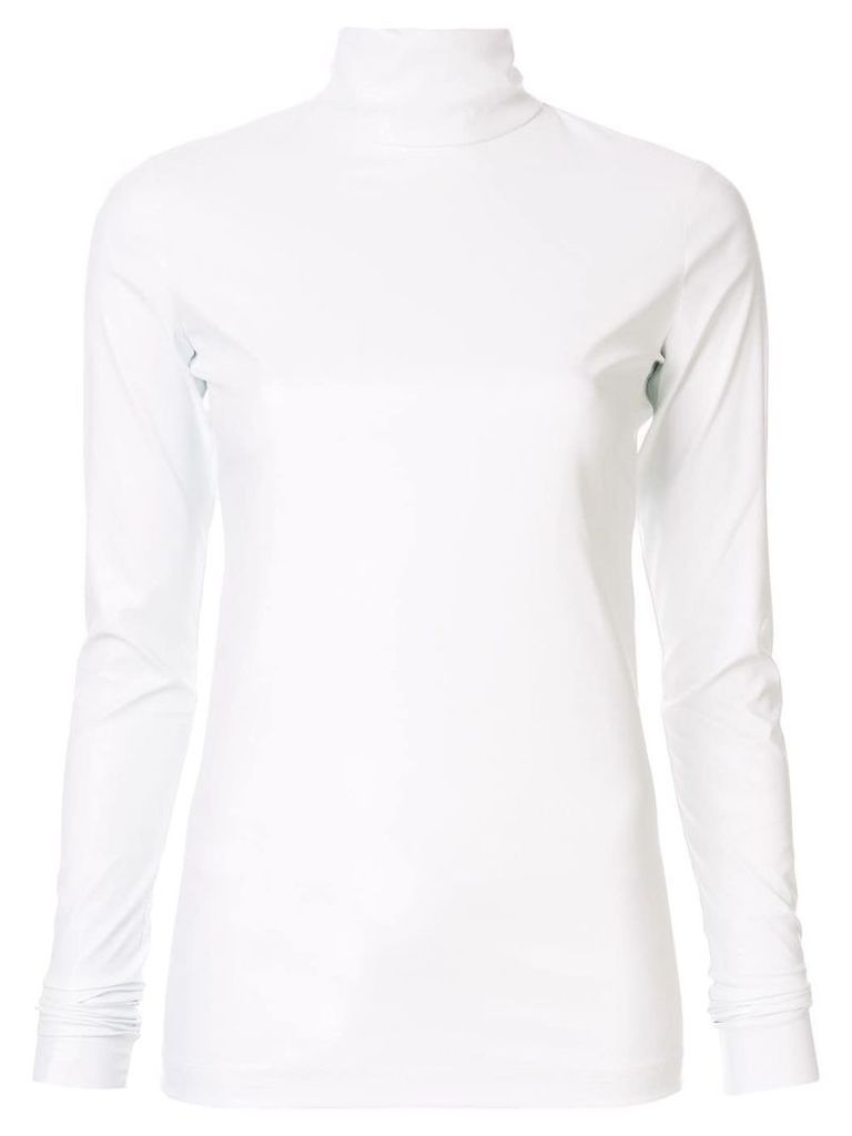 We11done plain turtle neck top - White