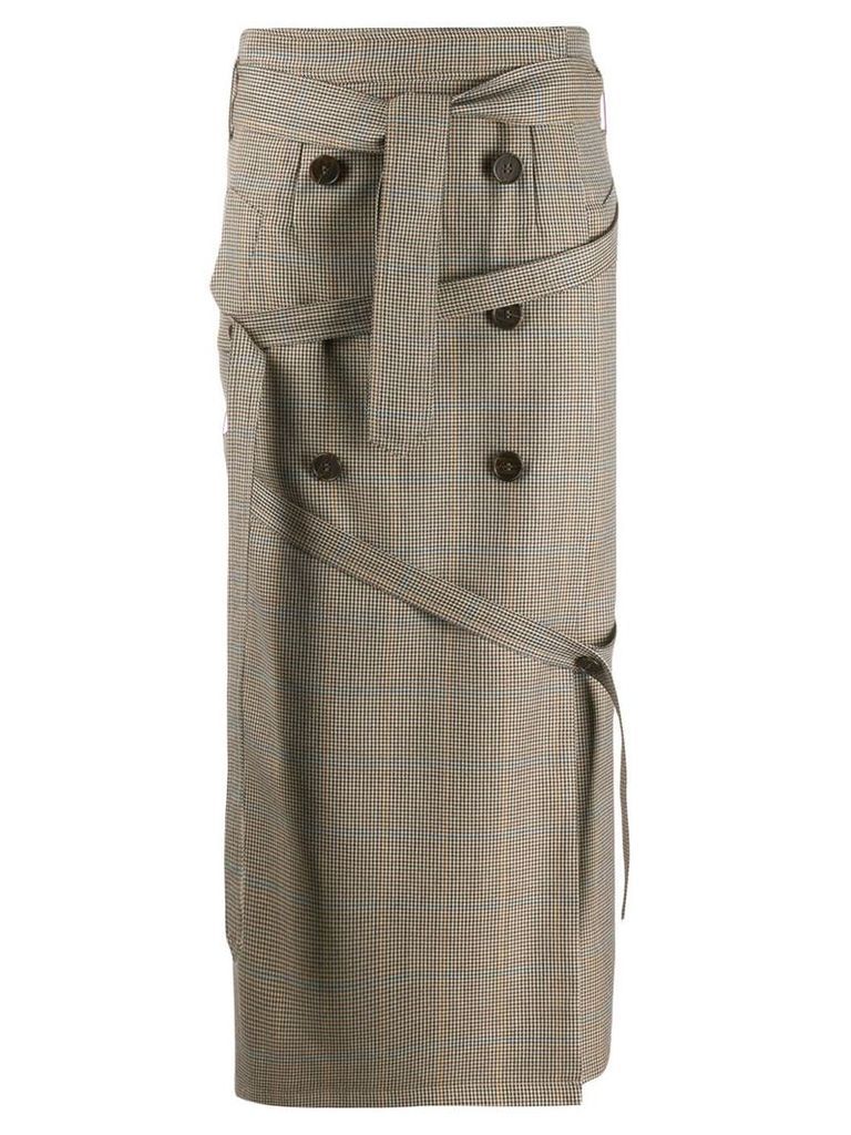Rokh wrap wool skirt - Brown