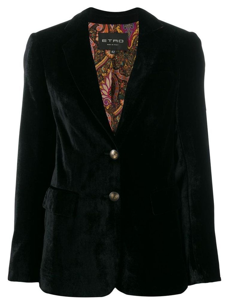 Etro tailored velvet blazer - Black