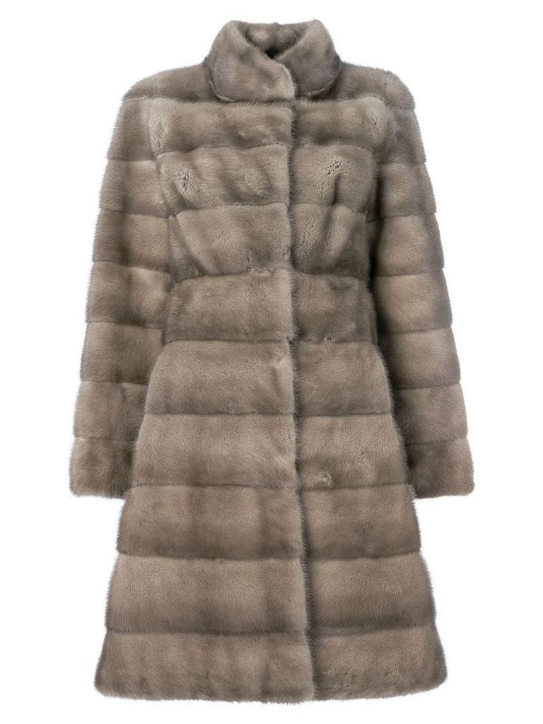 Liska fur mid-length coat - NEUTRALS