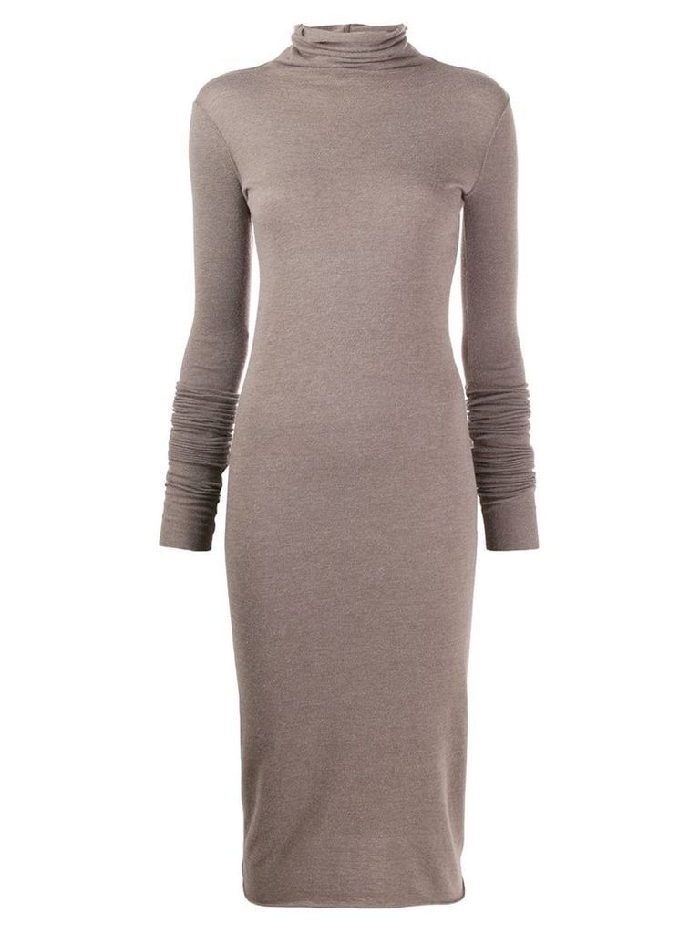 Rick Owens Lilies knitted roll neck dress - Grey