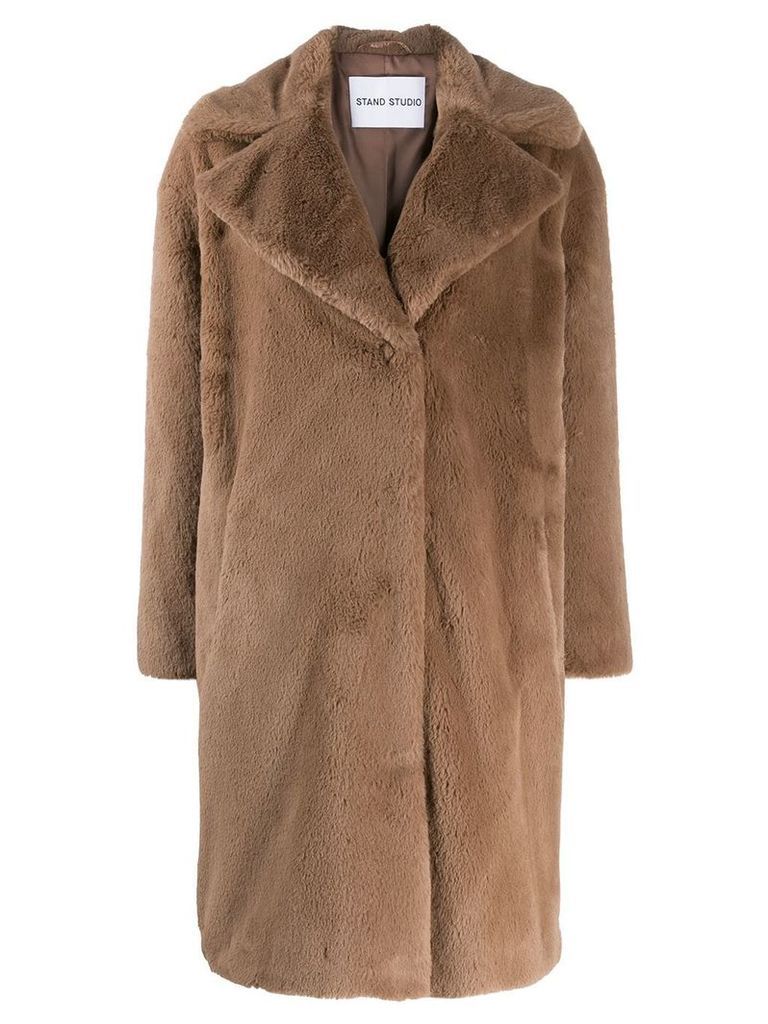 STAND STUDIO faux fur coat - NEUTRALS