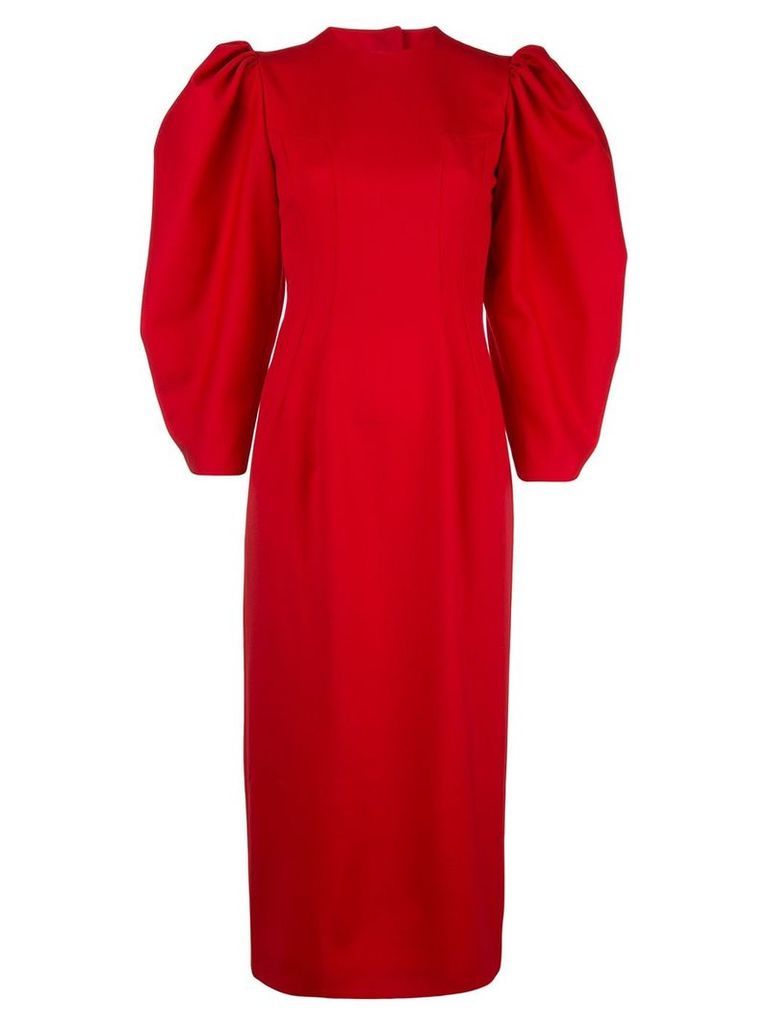 Sara Battaglia open-back midi dress - Red