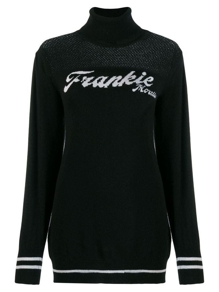 Frankie Morello logo knit longline jumper - Black