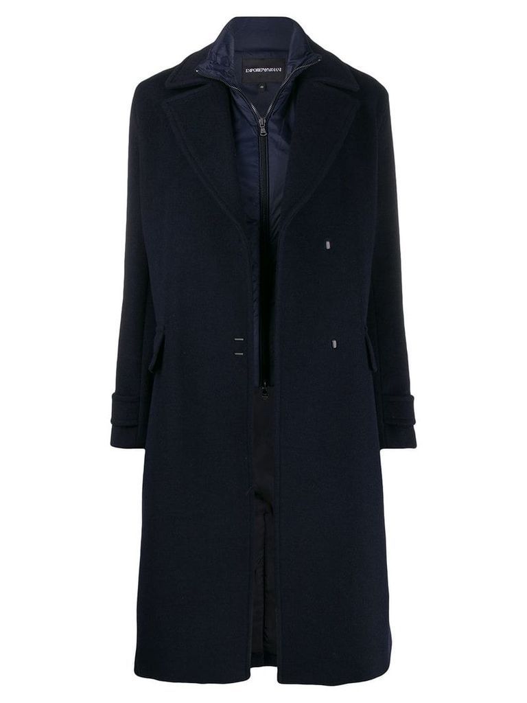 Emporio Armani oversized wool coat - Blue