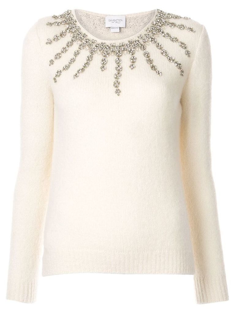 Giambattista Valli embellished fitted sweater - White